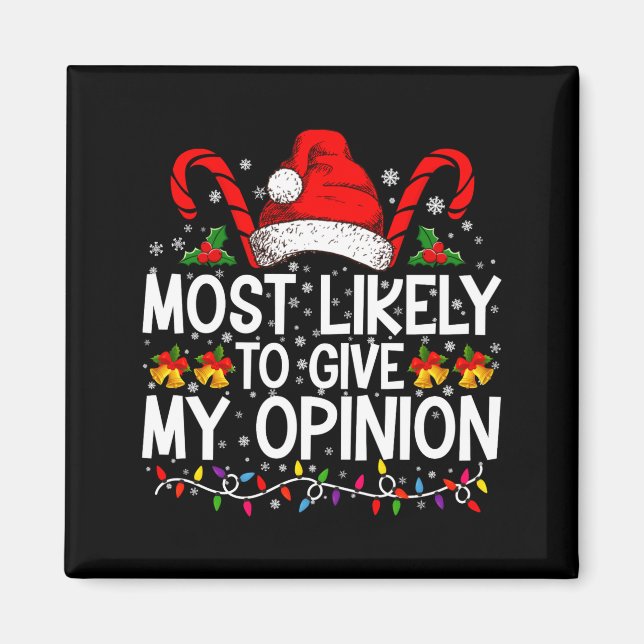 Aimant Most Likely To Give My Onion Funny Christmas  (Devant)