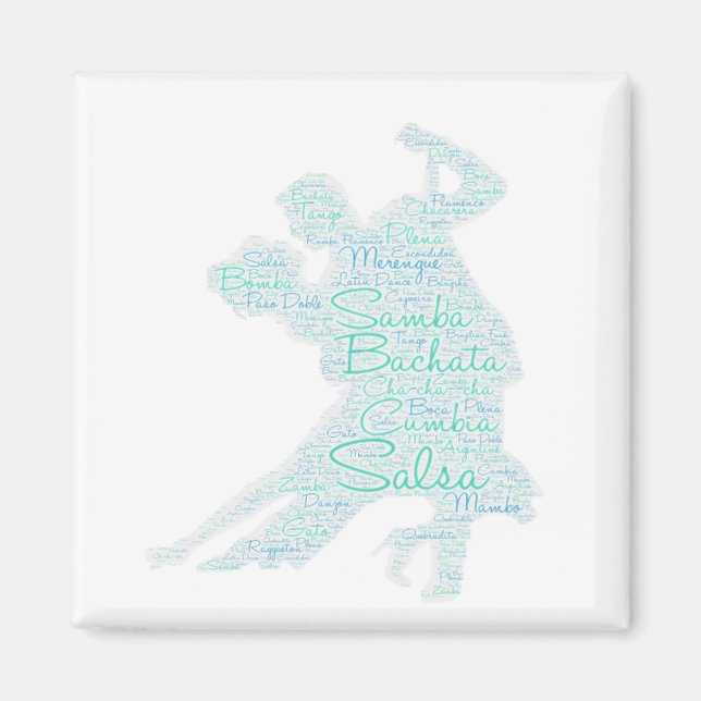 Aimant Mot de danse Art Couple Bachata Salsa (Devant)
