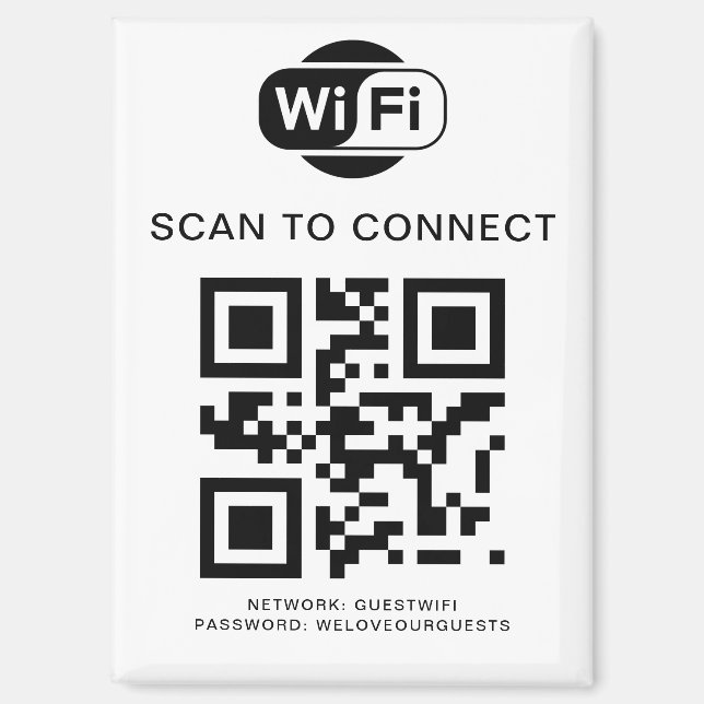 Aimant Mot de passe Wifi | Analyse du code QR pour se con (Recto)