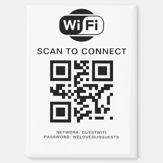 Aimant Mot de passe Wifi | Analyse du code QR pour se con (Recto)