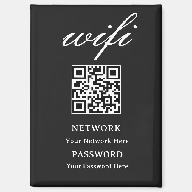 Aimant | Mot de passe Wifi moderne Réseau (Recto)