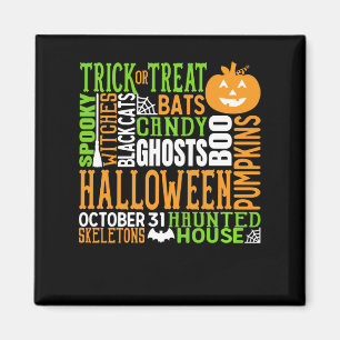 Aimant Mot d'Halloween Jumble coloré mignon araignée Citr