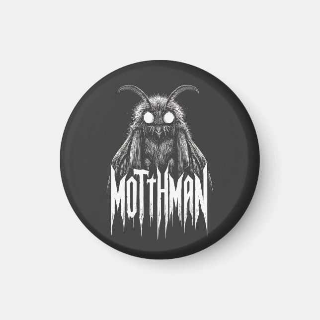 Aimant Mothman Cryptid Horror Gothic Paranormal Creature  (Devant)