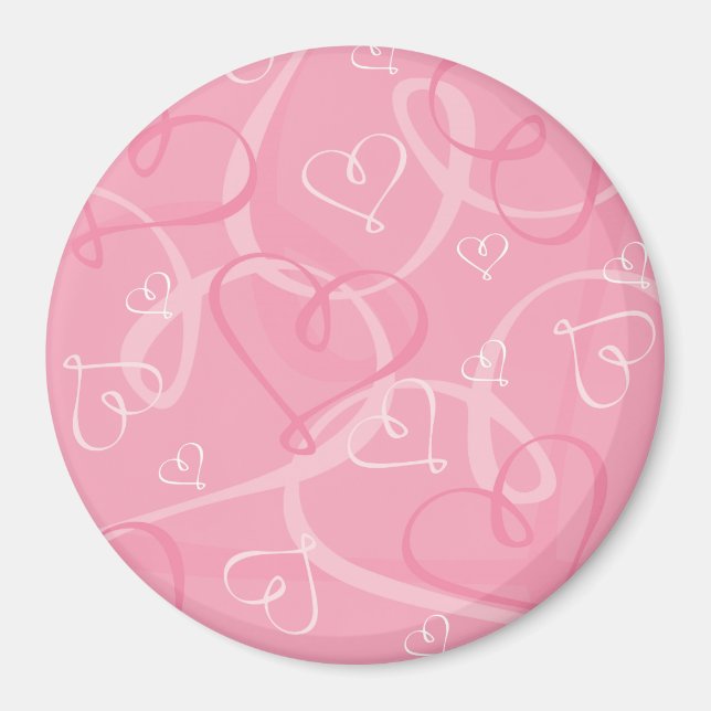 Aimant Motif à coeur rose (Devant)