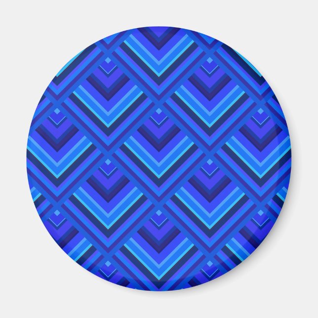 Aimant Motif à échelle à bandes bleues (Devant)
