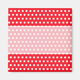 Aimant Motif à points Polka rouge et blanc. Spotty.