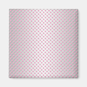 Aimant Motif à pois rose et blanc argenté