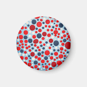 Aimant Motif à pois rouge bleu