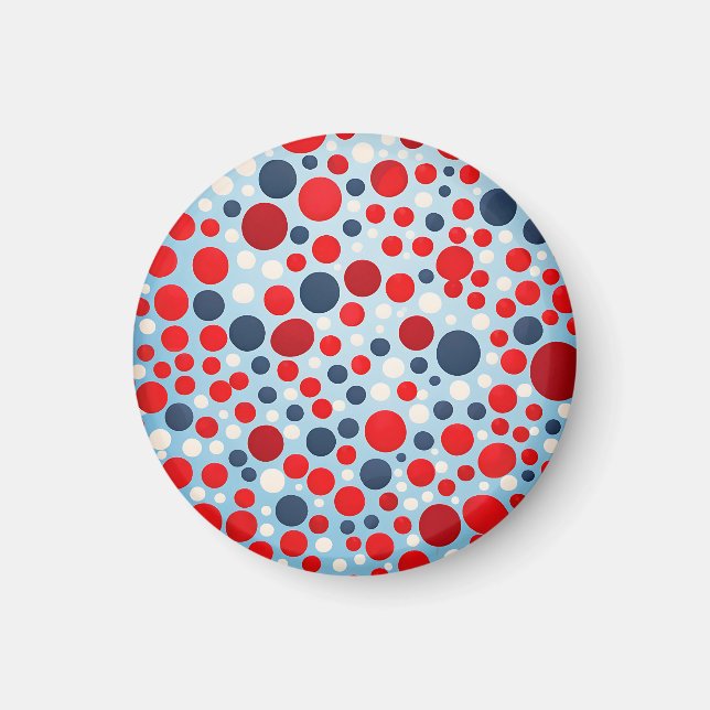 Aimant Motif à pois rouge bleu (Devant)