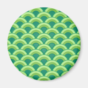 Aimant Motif à vagues Art déco - vert jade