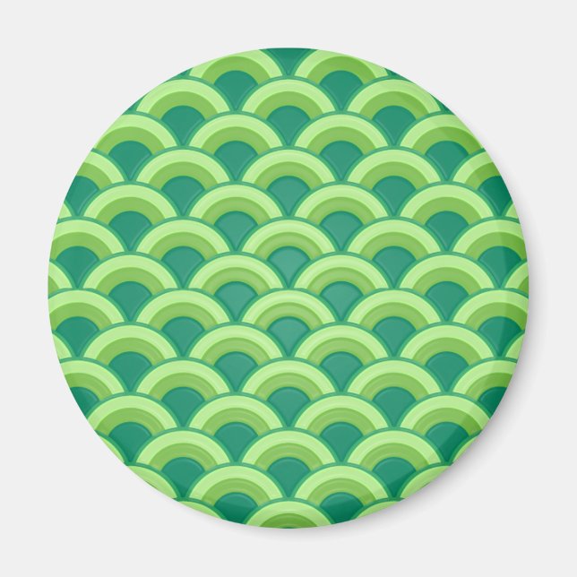 Aimant Motif à vagues Art déco - vert jade (Devant)