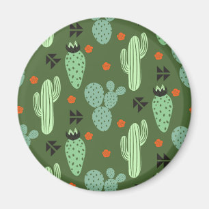 Aimant Motif abstrait de désert de cactus de hippie