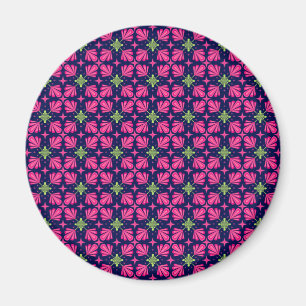 Aimant Motif abstrait de pétales florales roses géométriq