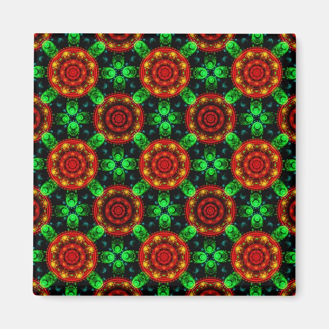 Aimant Motif abstrait élégant boho moderne floral #504 (Devant)