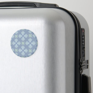 Aimant Motif Abstrait Floral Bleu