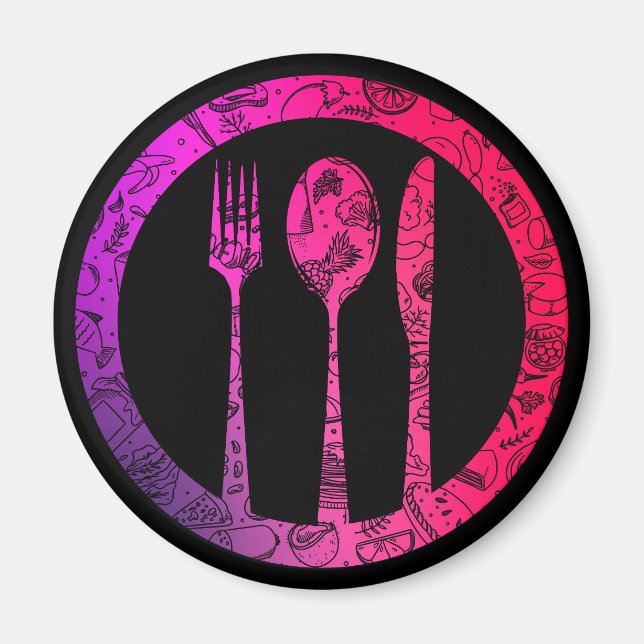 Aimant Motif alimentaire coloré Fruits Aliments Pancakes  (Devant)