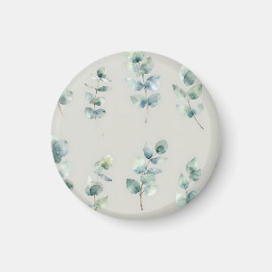Aimant Motif aquarelle de feuilles d'eucalyptus