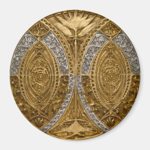 Aimant Motif Art Déco Argent et Or