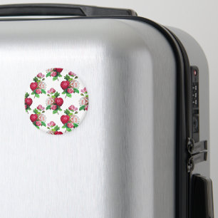 Aimant Motif aux roses rouges, blanches et roses,