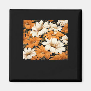 Aimant motif blanc - whimsigoth cottagecore fleur sauvage