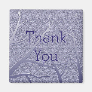 Aimant Motif bleu de branche d'hiver de Merci universel