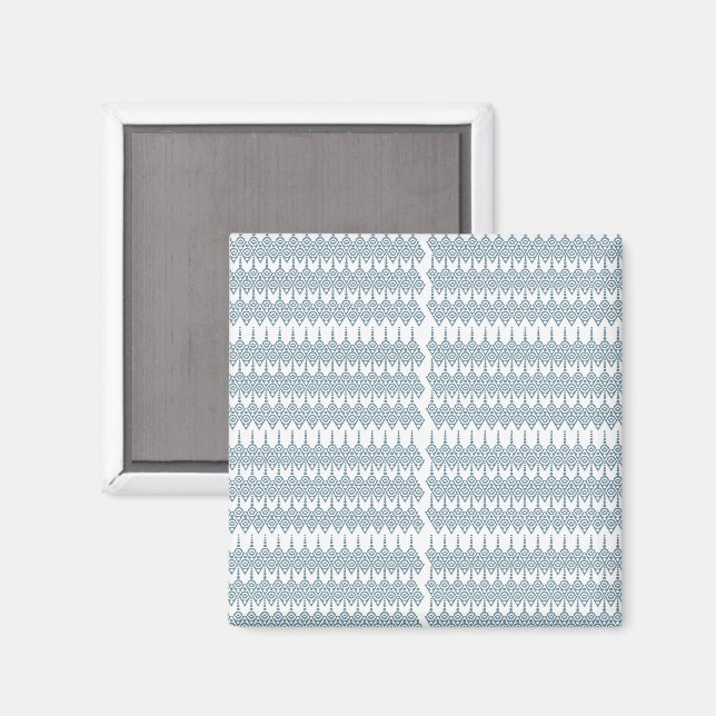 Aimant motif bleu et blanc avec un arrière - plan blanc (Recto/Verso)