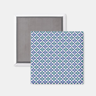 Aimant motif bleu et vert avec un arrière - plan blanc