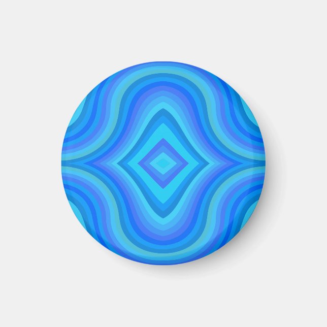 Aimant Motif bleu rétro (Devant)