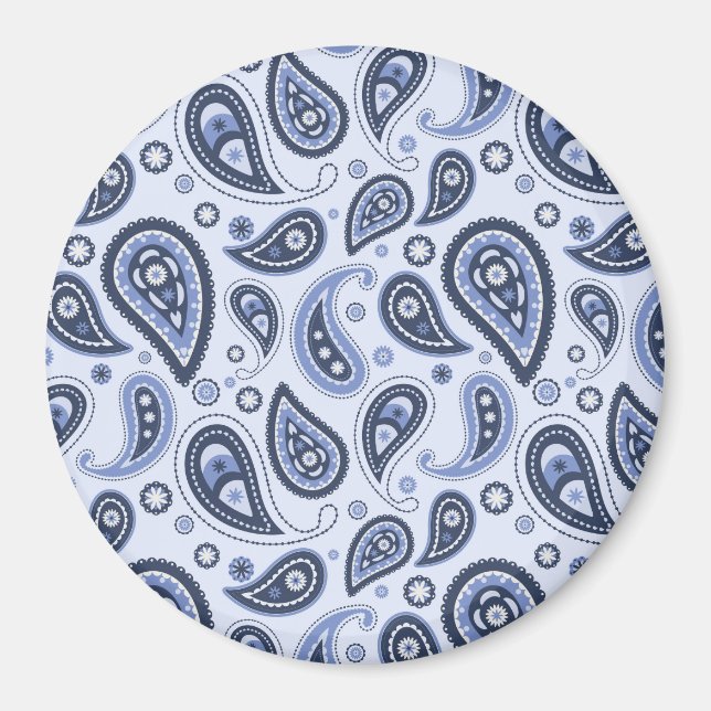 Aimant Motif Blue Paisley (Devant)