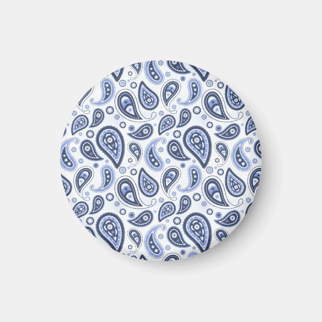 Aimant Motif Blue Paisley (Devant)