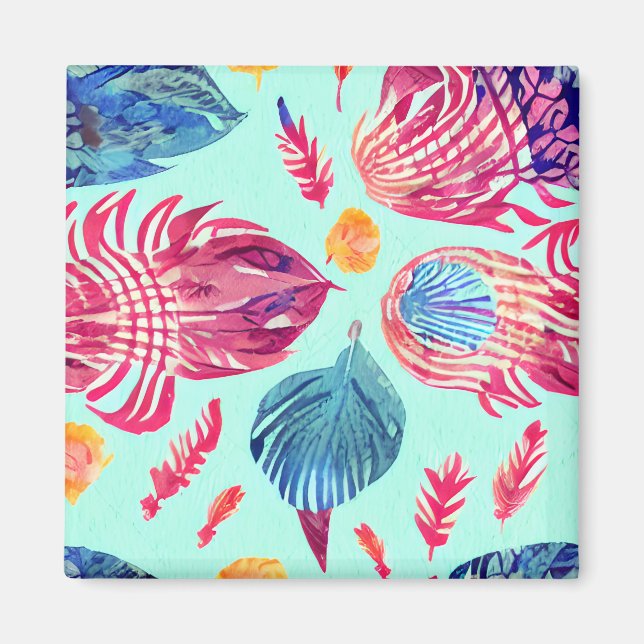 Aimant Motif Boho Feathers (Devant)