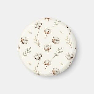 Aimant Motif Botanique Fleur de Coton en Douceur