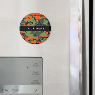 Aimant Motif Camouflage orange, Votre nom, Personnaliser
