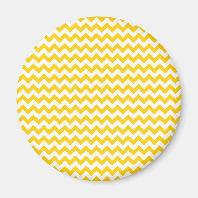 Aimant Motif Canarien Jaune Et Blanc Zigzag Chevron (Devant)
