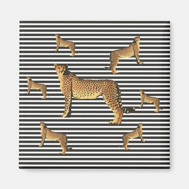 Aimant Motif Cheetah Et Stripe (Devant)