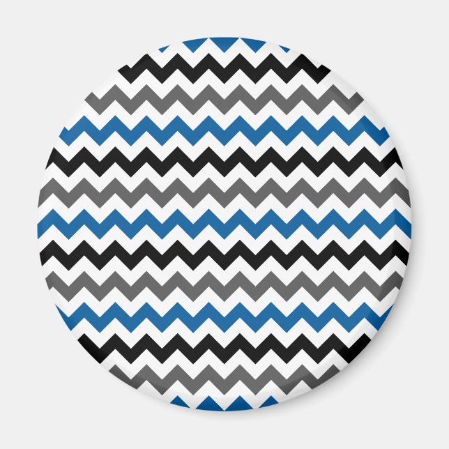 Aimant Motif Chevron Arrière - plan bleu gris noir blanc (Devant)