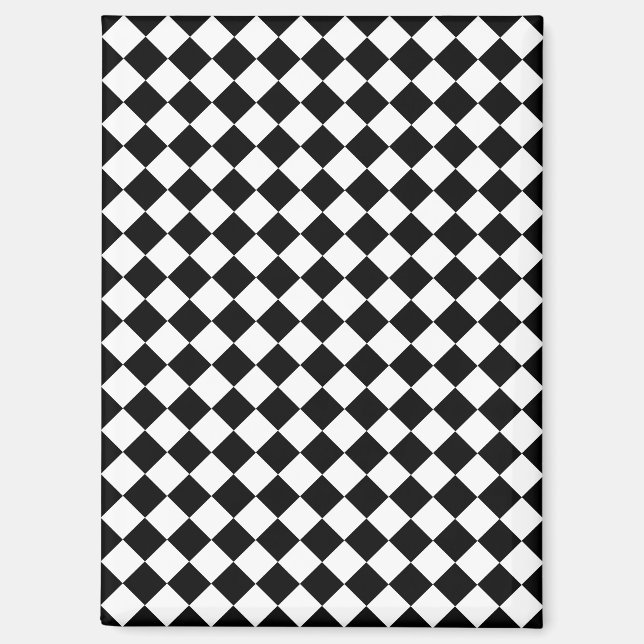 Aimant Motif Chevron noir et blanc solide (Recto)