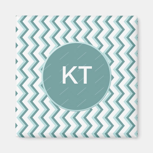 Aimant Motif Chevron ZigZag dans Mint Green (Devant)