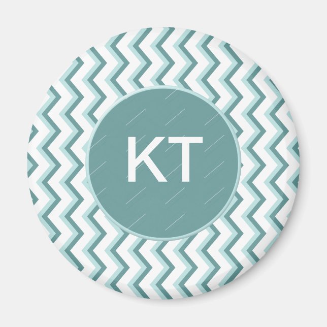 Aimant Motif Chevron ZigZag dans Mint Green (Devant)