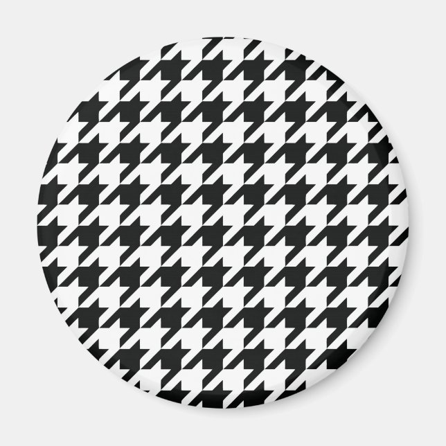 Aimant Motif classique en Houndstooth : Noir & Blanc Vint (Devant)