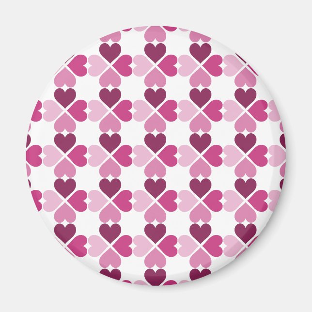 Aimant Motif Coeurs roses (Devant)