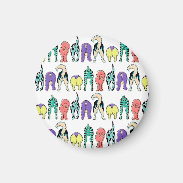 Aimant Motif coloré des boutons de chien (Devant)