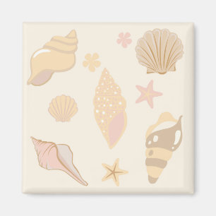 Aimant Motif Coquilles Beige