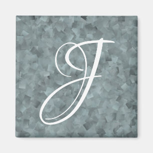 Aimant Motif Cristal Carré Gris