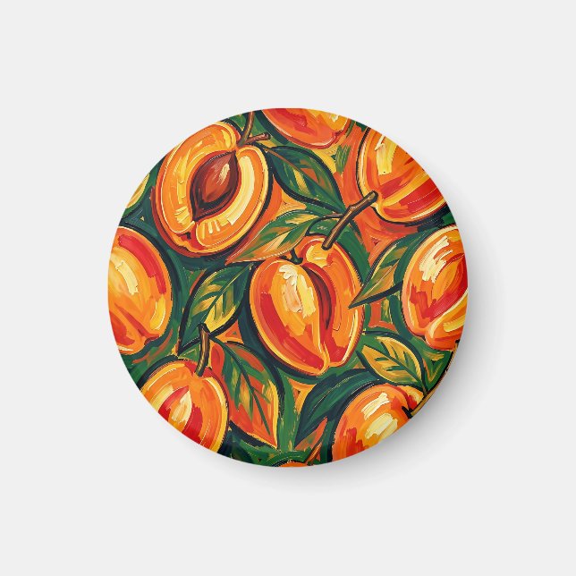 Aimant Motif d'abricot vibrant (Devant)