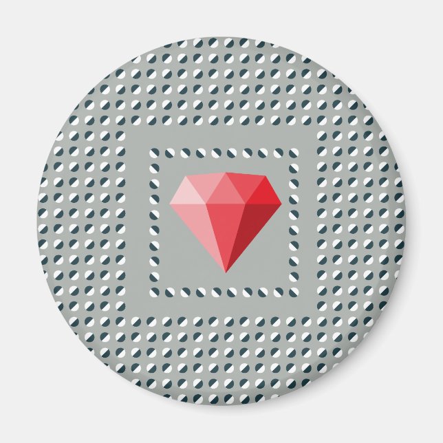 Aimant Motif dansant Illusion d'optique Rubis  (Devant)