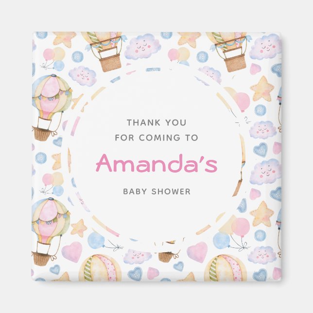 Aimant Motif d'aquarelle Whimsical Balloon à air chaud Fa (Devant)