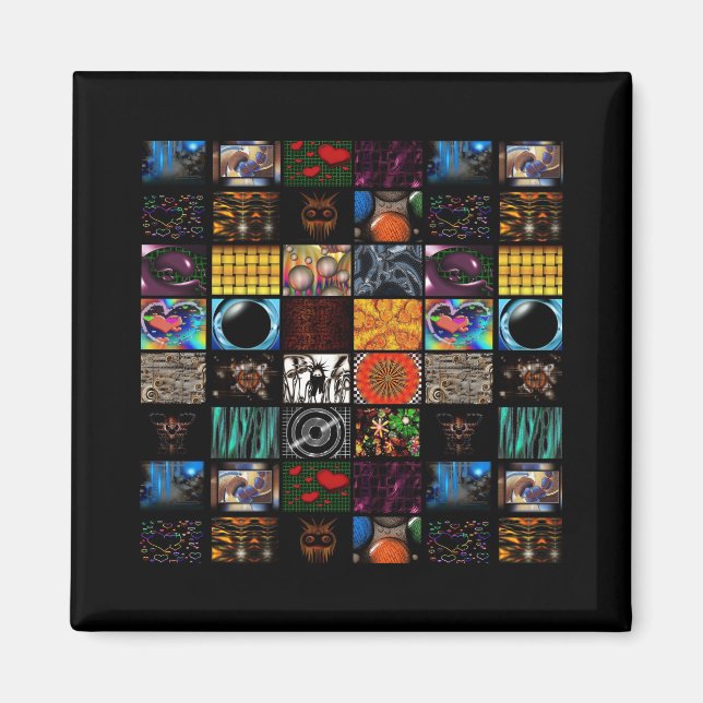 Aimant Motif d'arts pop décoratifs (Devant)