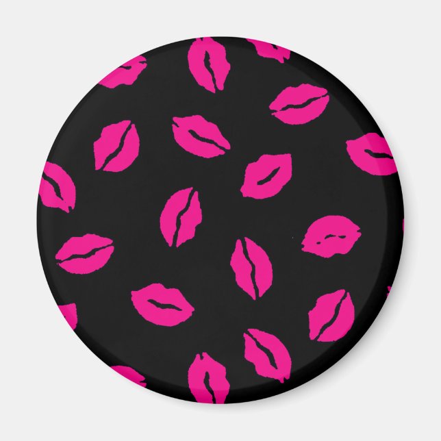 Aimant Motif de baisers roses (Devant)