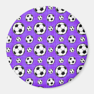 Aimant Motif de balle de football violet et blanc